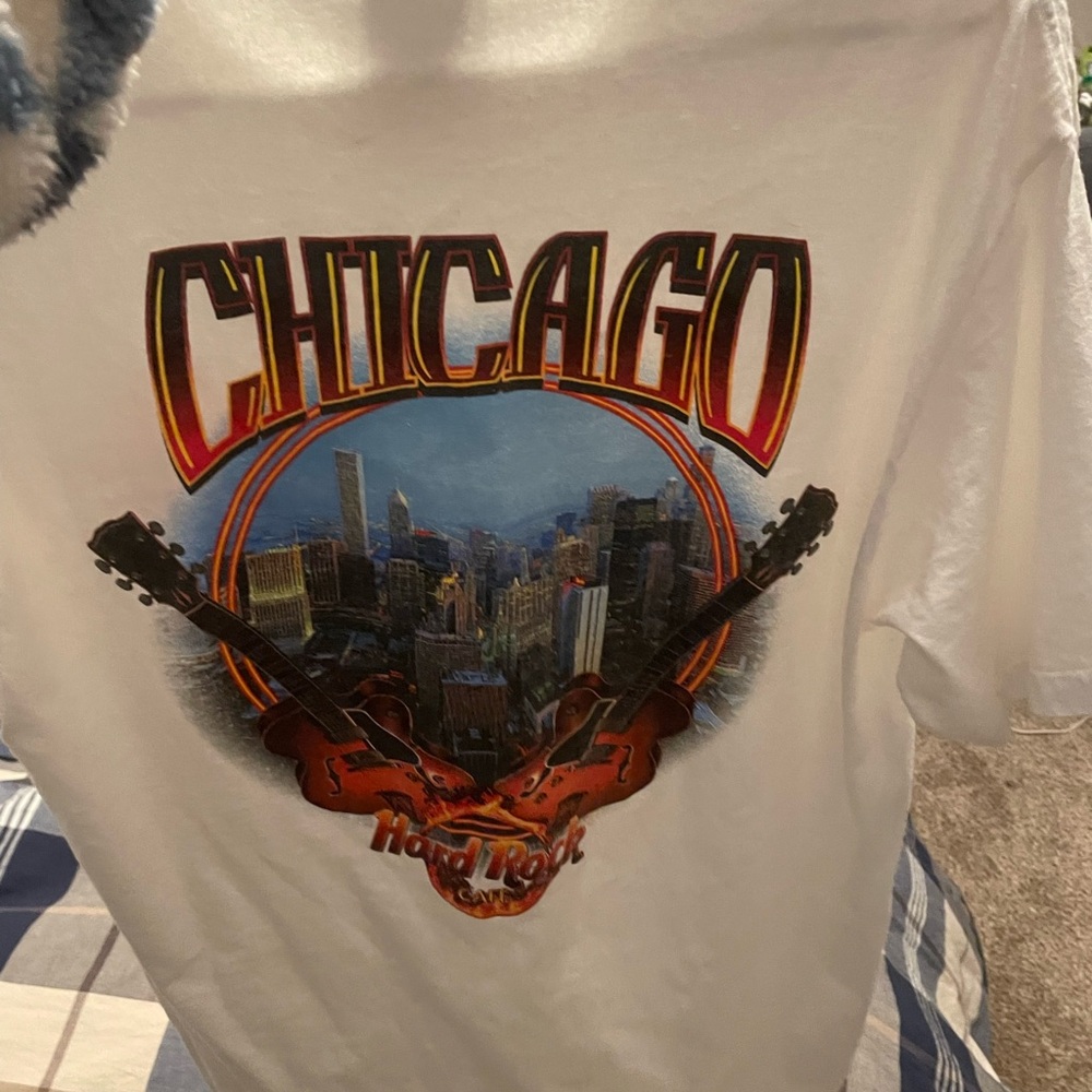 Vintage 90s Hard Rock Cafe Chicago White T-Shirt